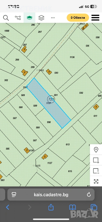 От собственик! Парцел 736кв.м. До къщите на на вилна зона Табакова чешма с номер 56722.723.1137, снимка 1