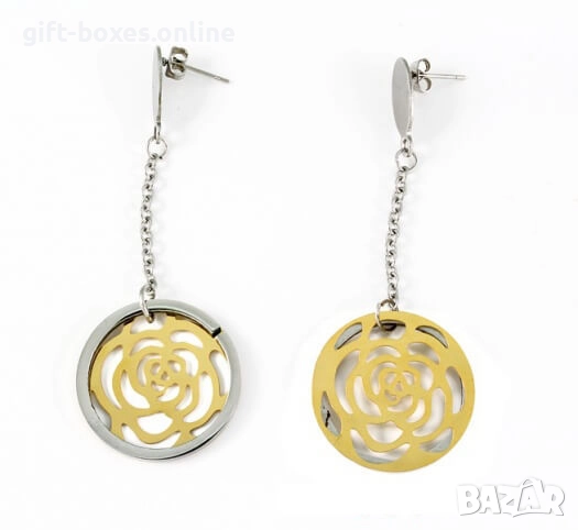 Елегантни обеци от стомана "РОЗА", снимка 1