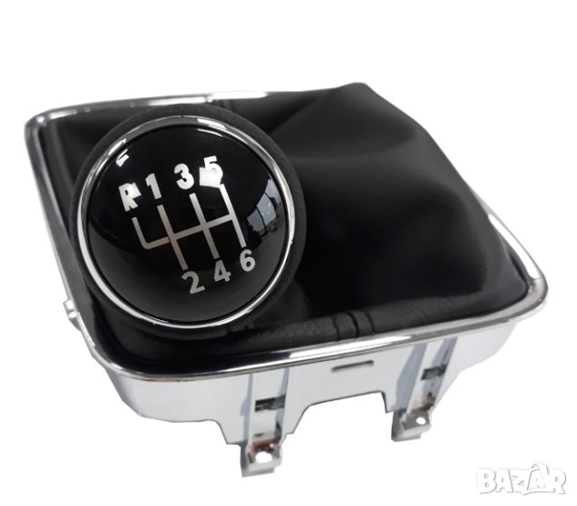 Топка за скоростен лост с маншон подходяща за VW / Seat с 5/6 скорости - черен конец, снимка 1