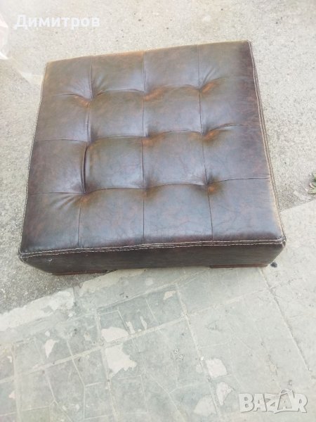Кожена табуретка 80/80/30, снимка 1
