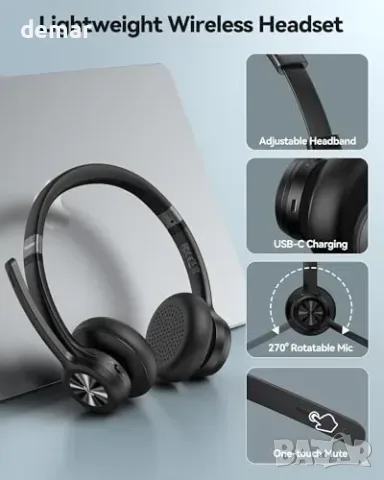 TechRise Bluetooth 5.2 слушалка с микрофон и 50 часа работа, снимка 6 - Други стоки за дома - 56330052