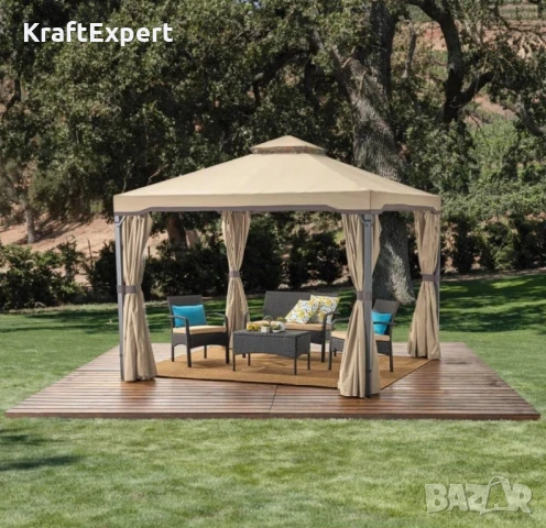 Луксозна Градинска Шатра с Мрежа против Насекоми 3.36×3.36 м., снимка 5 - Градински мебели, декорация  - 50483884