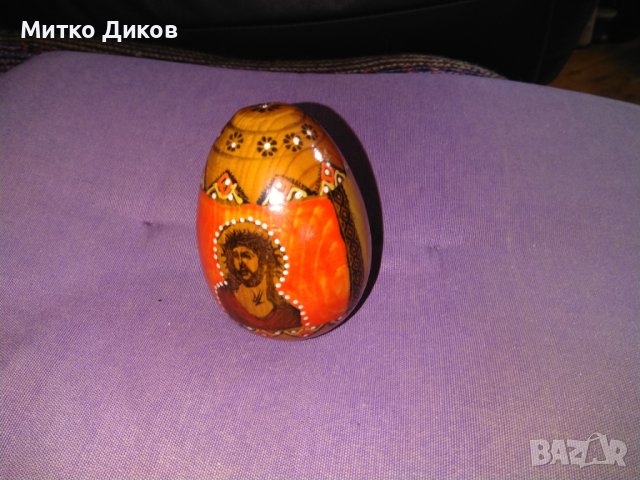 Великденско яйце три икони ръчно рисувано Н-94мм и фи- 65мм ново