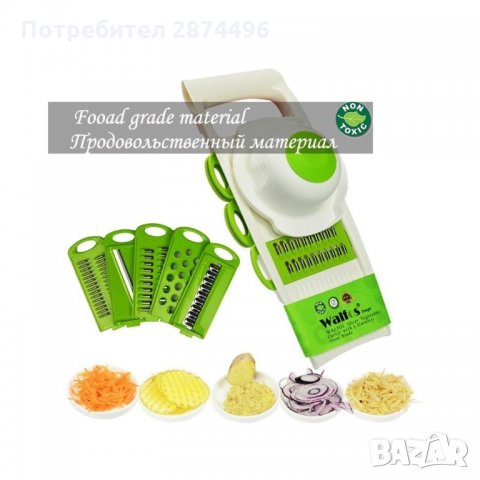 1808 Ренде с 5 вида взаимозаменяеми остриета от неръждаема стомана , снимка 2 - Други - 35738196