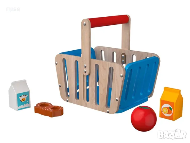 НОВИ! Детска дървена пазарска кошница с продукти, снимка 5 - Образователни игри - 49271051