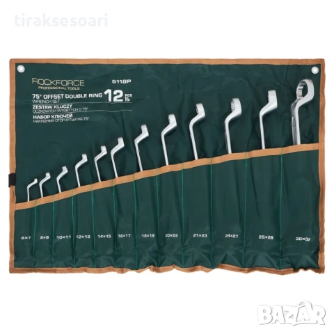 Професионални ключове лули комплект ROCKFORCE 6–32 мм 12 части CR-V