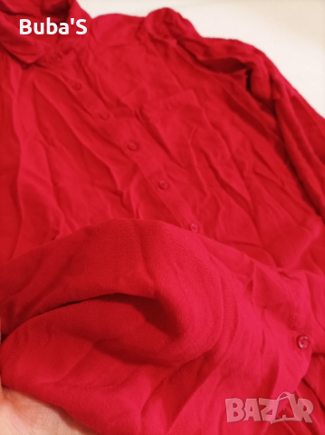 Дамска червена риза С-М размер , снимка 5 - Ризи - 44779117