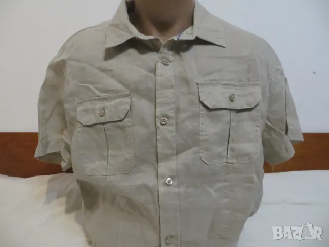 Мъжка риза с къс ръкав от лен Laundry, снимка 1