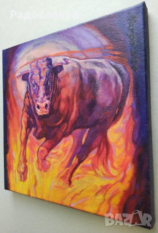 ''Бик- жизнена, земна, огнена сила'' / картина, оригинал /, снимка 7 - Картини - 53749964