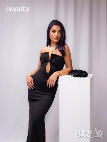 Стилна дамска черна рокля , снимка 6 - Рокли - 50374868