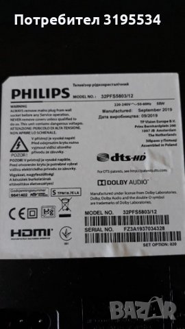 PHILIPS 32PFS5803 на части 