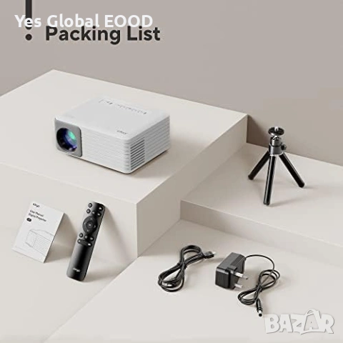 AKIYO мини проектор 8000LM с трипод, снимка 8 - Плейъри, домашно кино, прожектори - 53628230