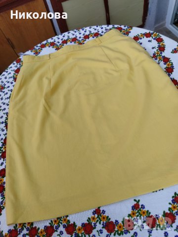Класическа,права,жълта пола., снимка 2 - Поли - 41226712