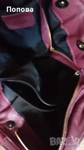 Голяма италианска чанта/ естествена кожа /винено червена, снимка 4 - Чанти - 47480883