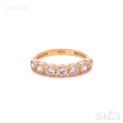 Златен дамски пръстен 2,16гр. размер:51 14кр. проба:585 модел:37694-6