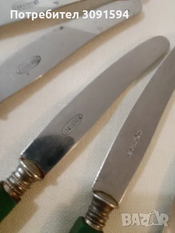 ПРИБОРИ ЗА ХРАНЕНИЕ С ЗЕЛЕНИ ДРЪЖКИ, снимка 4 - Антикварни и старинни предмети - 48722326