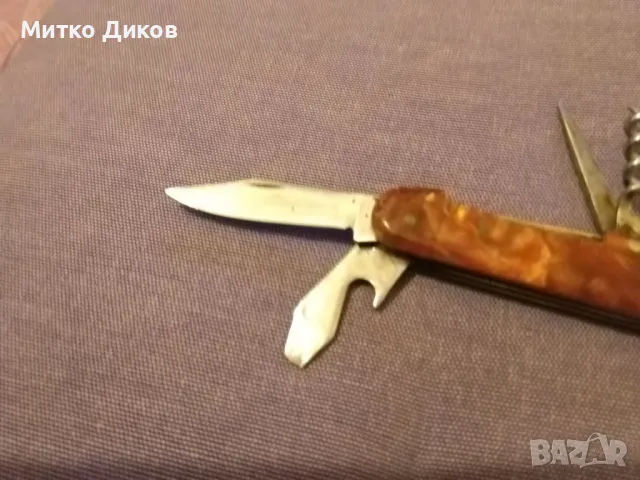 Ножче  Сърп и чук Велико Търново 6 части седеф без луфт, снимка 6 - Ножове - 50258348