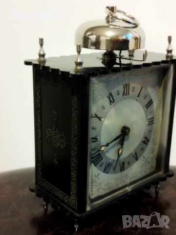 Стар механичен будилник, настолен часовник, снимка 6 - Антикварни и старинни предмети - 44809508