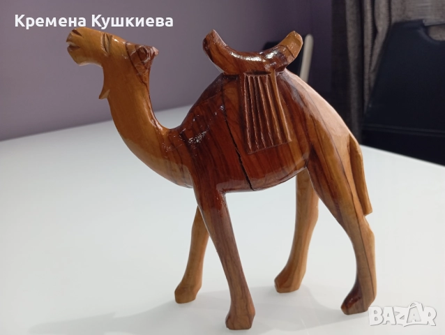 Дървена камила масив, снимка 5 - Статуетки - 52456570