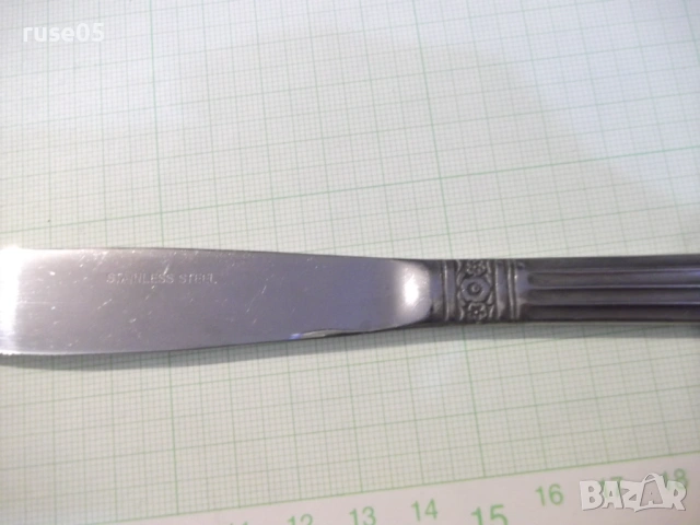 Лот от 6 бр. сервизни ножа с релефни дръжки, снимка 5 - Прибори за хранене, готвене и сервиране - 53134461