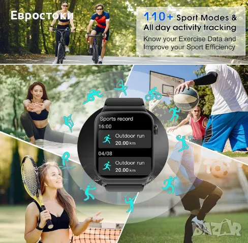 Мъжки смарт часовник VKROBAG, отговаряне/осъществяване на повикване, снимка 5 - Смарт гривни - 49455826