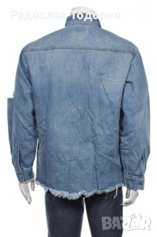 Синя мъжка дънкова риза  "H-M", снимка 2 - Ризи - 38624159