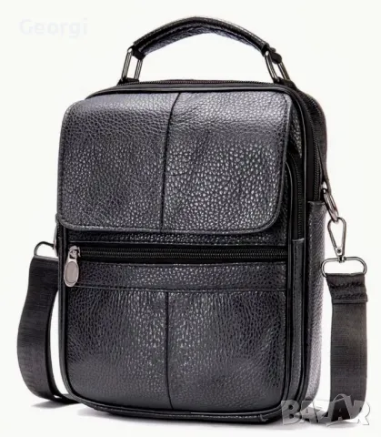 Мъжка функционално/ежедневна чанта /Естествена кожа в три модерни цвята!, снимка 2 - Чанти - 49293637