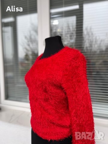 Червена блуза, снимка 4 - Блузи с дълъг ръкав и пуловери - 38897117