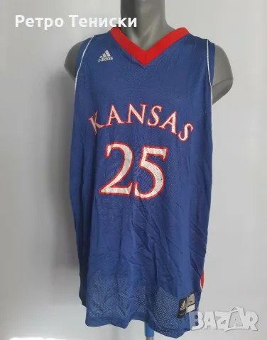 Тениска Kansas Jayhawks adidas — Мъже размер L Синьо