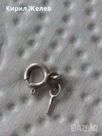 Сребърна карабинка закопчалка 51096, снимка 2 - Колиета, медальони, синджири - 52339201