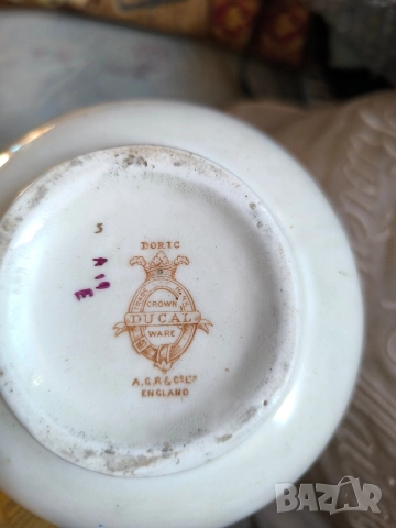 английска старинна ваза арт нуво бранда crown ducal, снимка 3 - Вази - 44572037