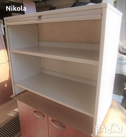 Офис шкаф - шкафче с ролетна щора бял 80/40/72см, снимка 4 - Шкафове - 41640718