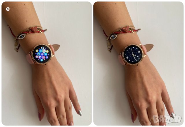 Стилен дамски смарт часовник Ултра тънък ,Водоустойчив,Цвят Розов НОВ, снимка 4 - Смарт гривни - 39735547