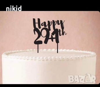 Happy 29+1  30 години рожден ден черен пластмасов топер табела украса за торта юбилей годишнина