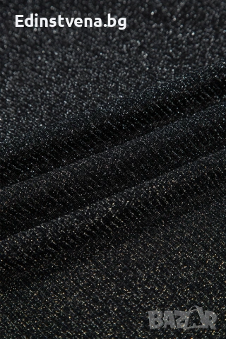 Дамска черна блестяща мрежеста блуза с дълъг ръкав, снимка 12 - Блузи с дълъг ръкав и пуловери - 53061625