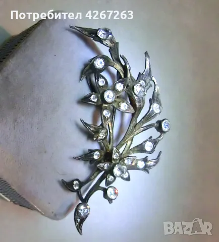 Антикварна сребърна брошка , снимка 3 - Антикварни и старинни предмети - 49262002