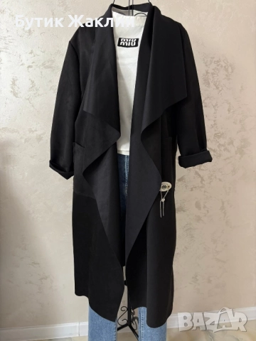 Дамско палто без закопчаване 