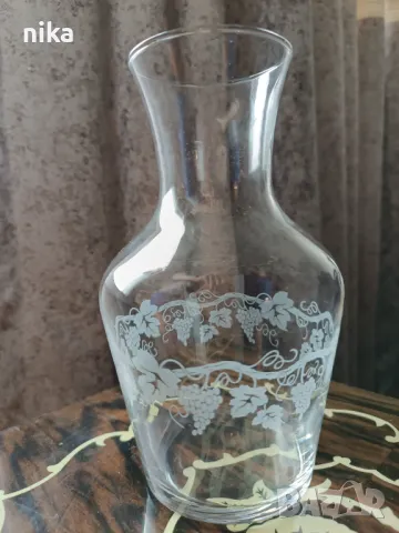 Винтидж стъклена гарафа, снимка 4 - Антикварни и старинни предмети - 47622386