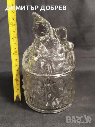 СТАРА РЕТРО СОЦ НРБ СТЪКЛЕНА ЗАХАРНИЦА ДЖУДЖЕ БЕЛОСЛАВ , снимка 6 - Антикварни и старинни предмети - 47692815