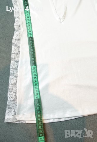 M/L размер (85C) луксозна ефирна бяла нощничка с брокатен блясък, снимка 10 - Бельо - 40582530