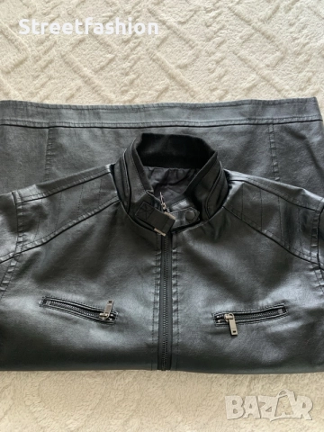 Мъжко кожено яке XL, снимка 7 - Якета - 56224059