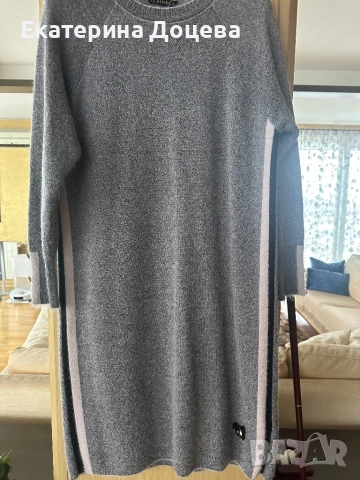 Сива рокля плетиво, снимка 4 - Рокли - 53574489