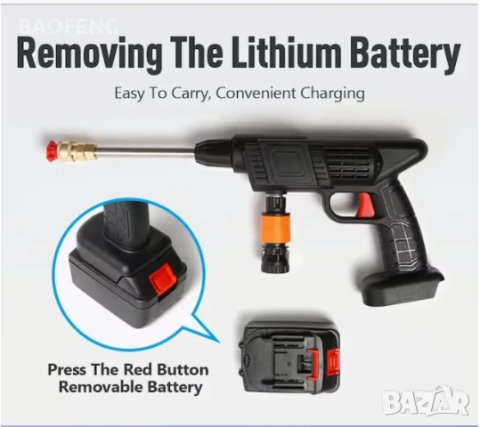 Промоция Нова 6000mah 48V 2 батерии АКУМУЛАТОРНА ВОДОСТРУЙКА за кола дом градина 30 bar от вносител, снимка 1