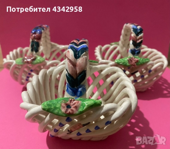 Порцеланови кошници от испански Порцелан.1960г., снимка 6 - Антикварни и старинни предмети - 52514378