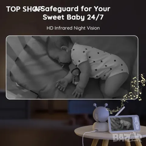 WiFi Бебефон висок клас BOIFUN 5", снимка 4 - Бебефони - 48489844