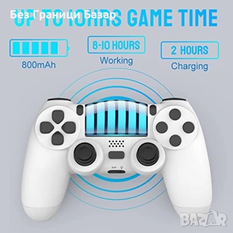 Нов Безжичен контролер за PS4/PC – вибрация, тъчпад, жак за слушалки, снимка 6 - Аксесоари - 52219466