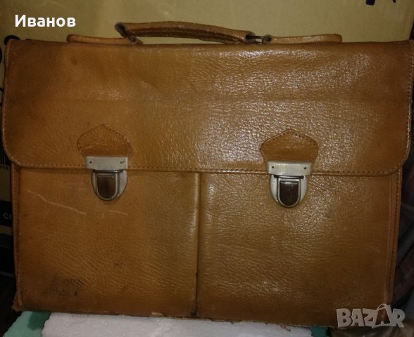 Стара чанта кожена, снимка 1 - Антикварни и старинни предмети - 38701927