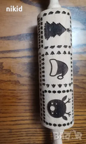 Merry Christmas Коледни мотиви печат релефна Коледна дървена точилка, снимка 3 - Аксесоари за кухня - 47857287