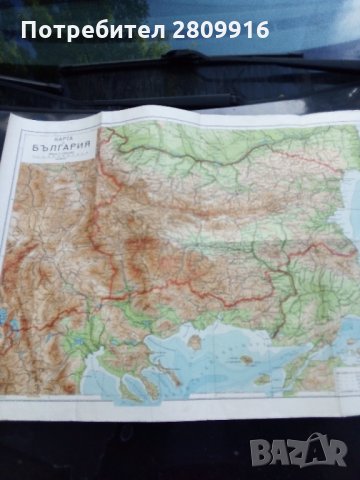 Стара карта на България 1936г, снимка 1 - Други ценни предмети - 34354451