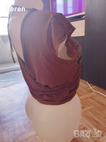 Блузка в кафяв цвят, снимка 7 - Тениски - 41360845